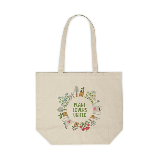 Plant Lovers United Canvas Shopping Tote